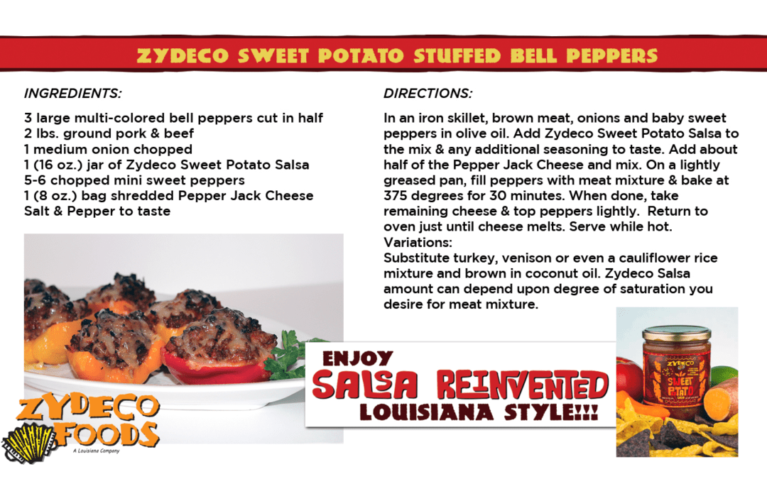 See The New Recipe For Zydeco Sweet Potato Salsa Stuffed Bell Peppers.
